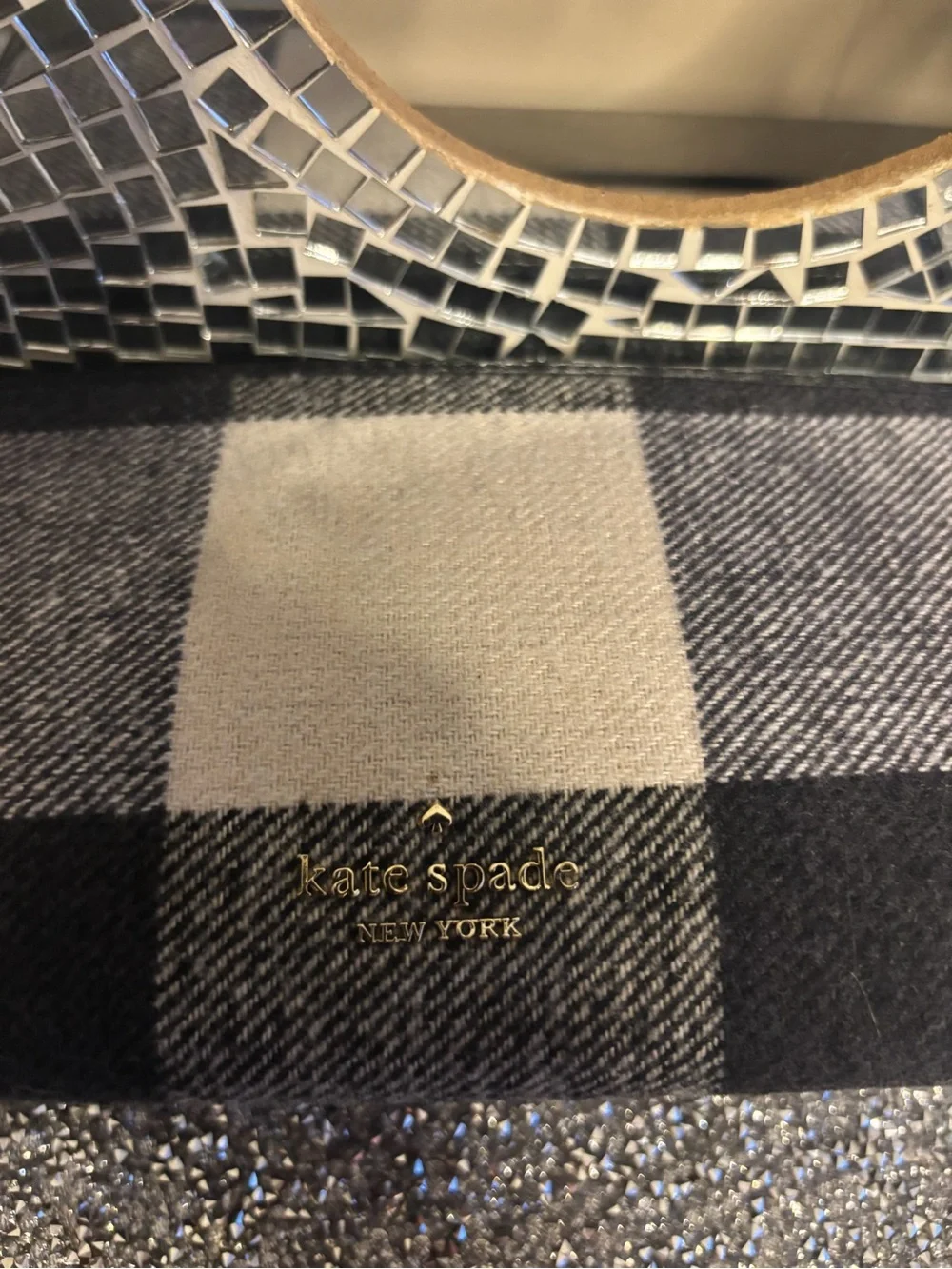 🌟Kate Spade Black and Gray Check Envelope Crossbody